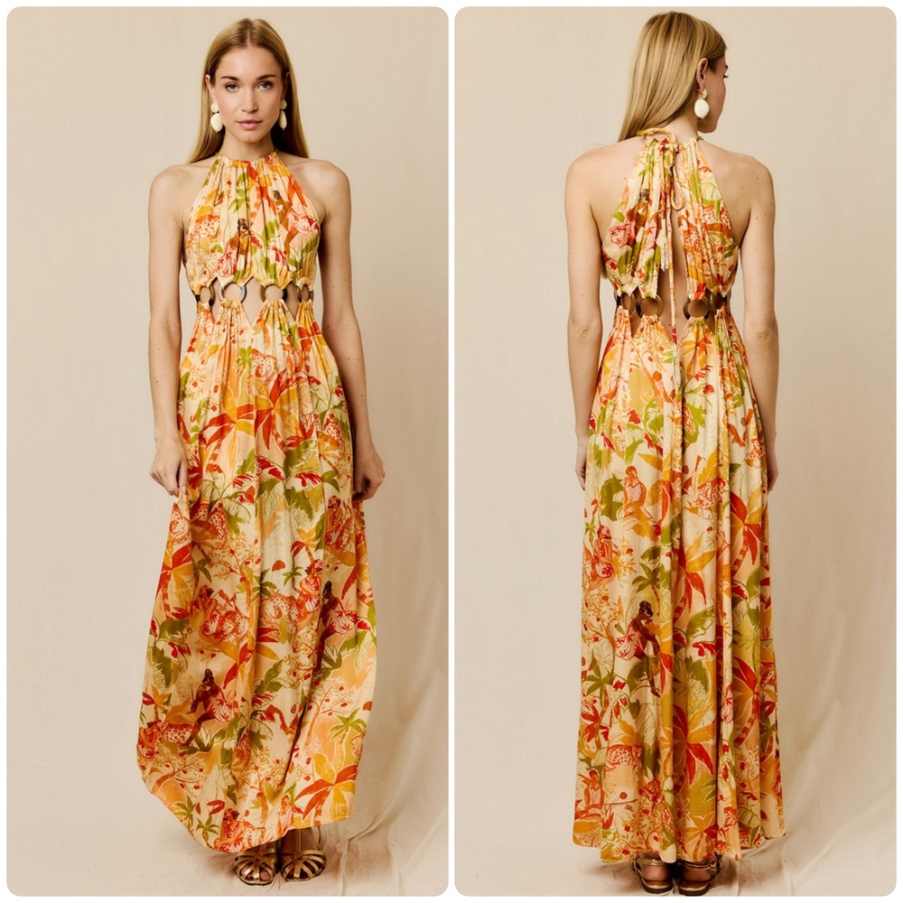 Farm Rio Tropical Cutout Maxi Dress – Size Small - Picture 3 of 12